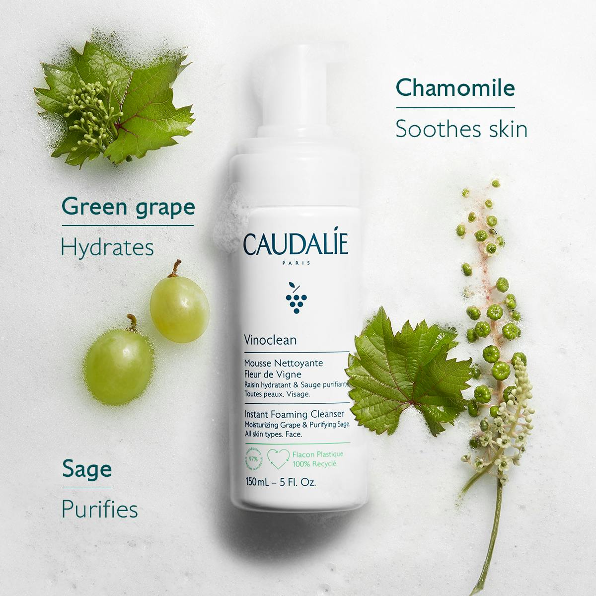 Caudalie Vinoclean Instant Foaming Cleanser