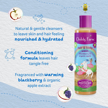 Childs Farm Hair &amp; Body Wash - Blackberry &amp; Organic Apple