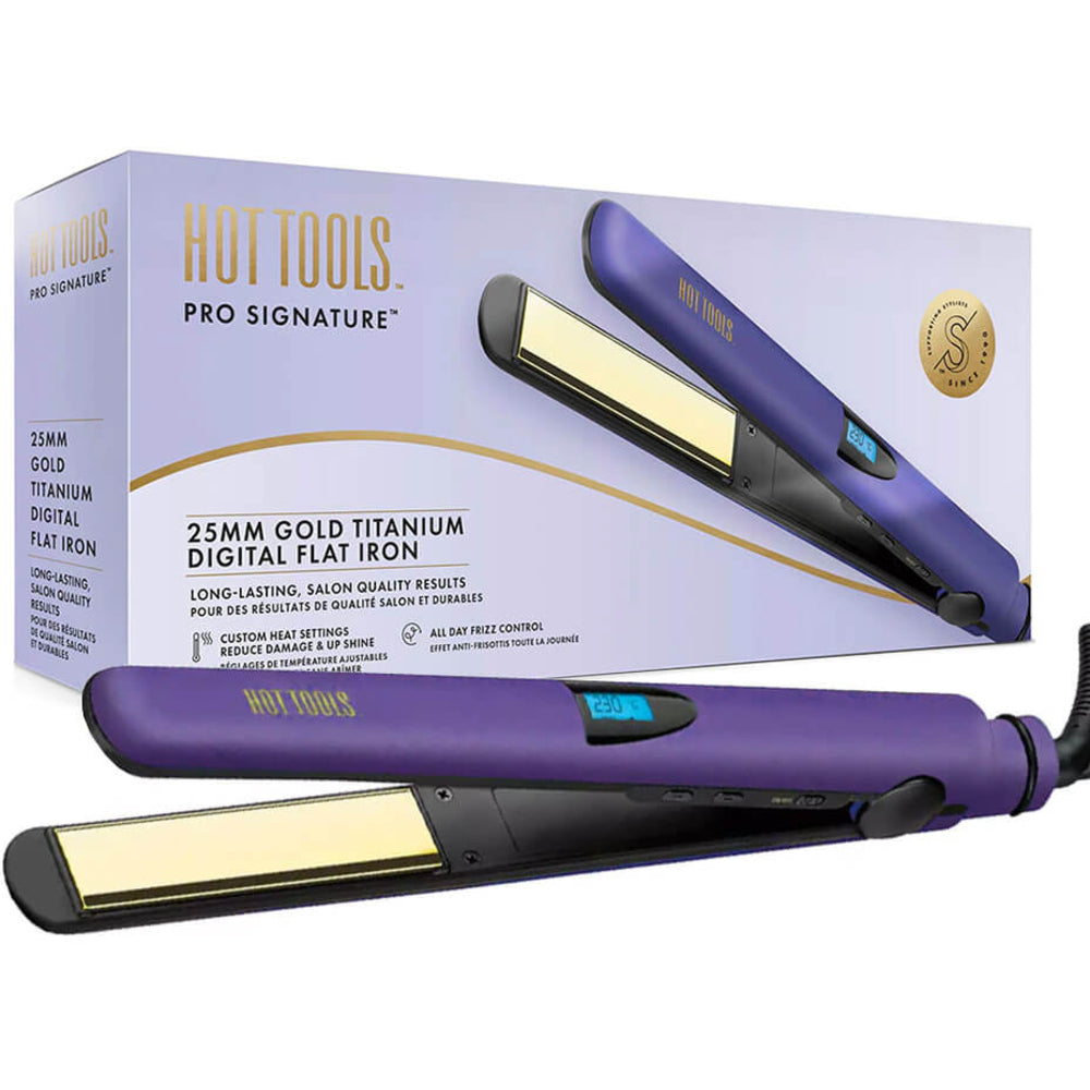 Hot Tools Pro Signature 25mm Gold Titanium Digital Flat Iron