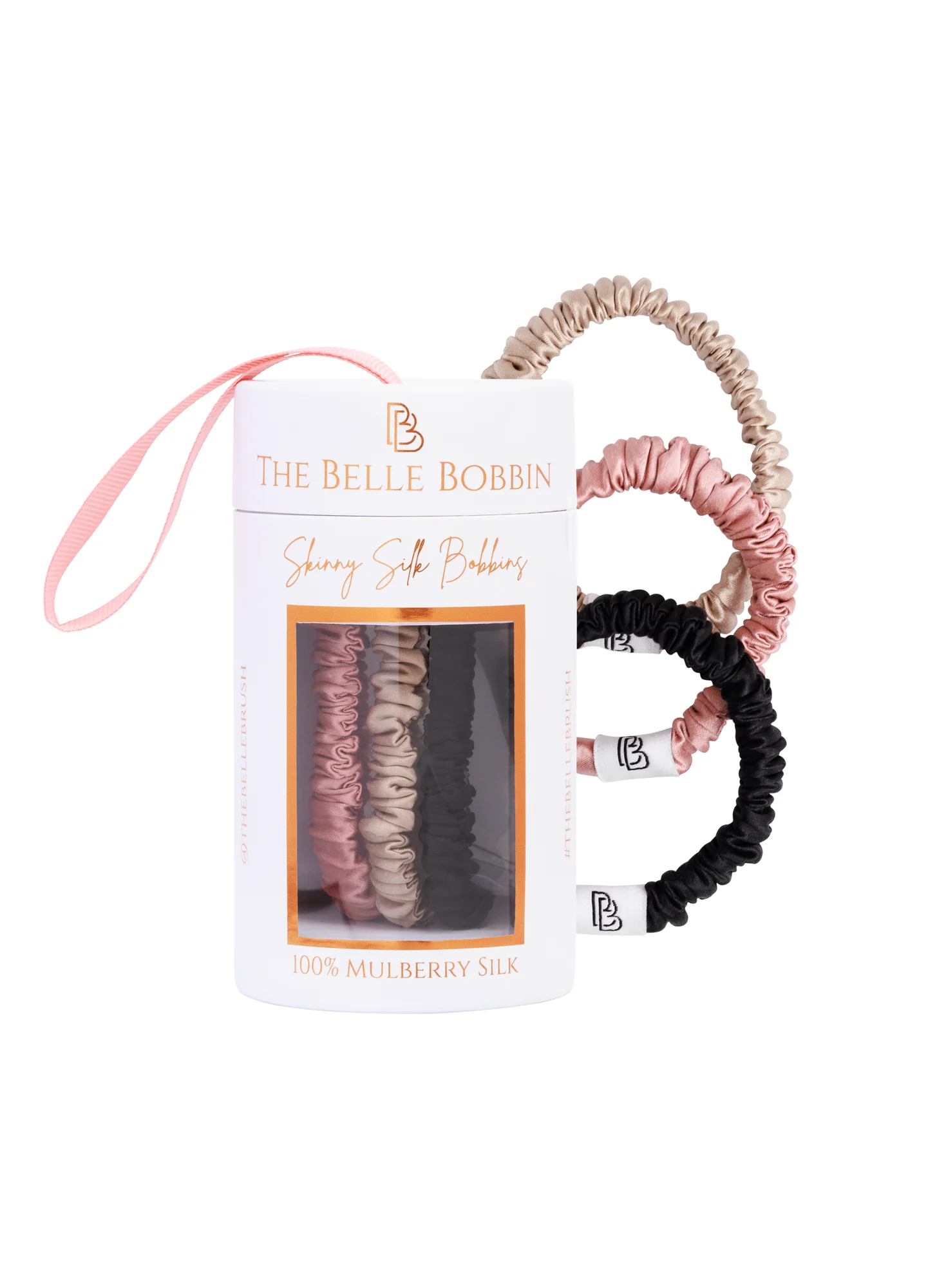 The Belle Bobbin Silk Scrunchies - Skinny Style - 3 Pack